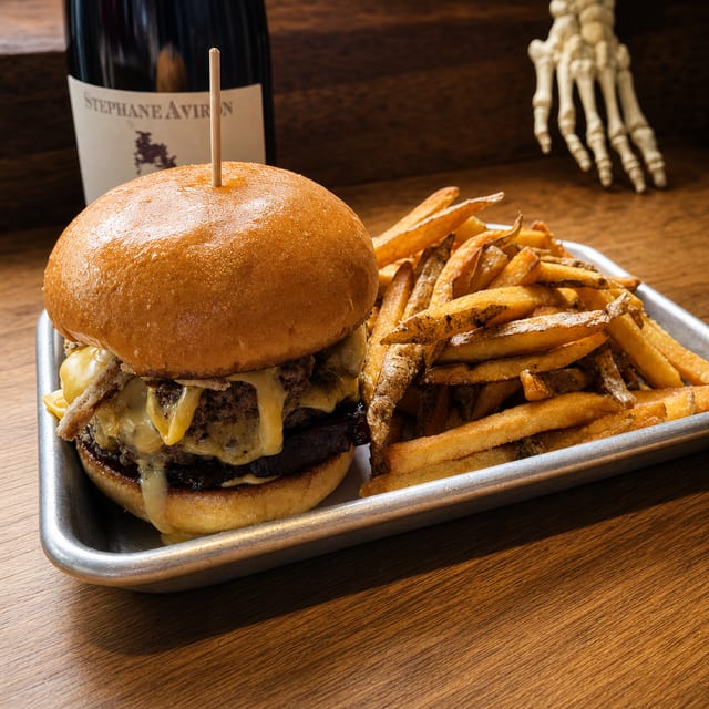 UP THE RIVER BURGER.